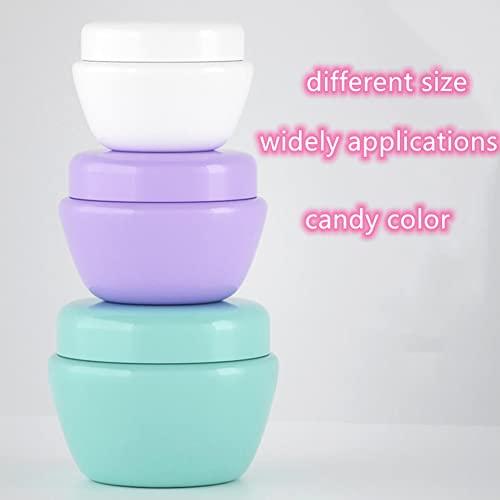 SHUILING Travel Size Containers, 12pcs Empty Plastic Cosmetic Cream Jars Leak-proof with Lids for Cosmetic Makeup Salves Ointments Bead, Sample Jars Travel Accessories for Face Hand Cream (50 Grams,green)