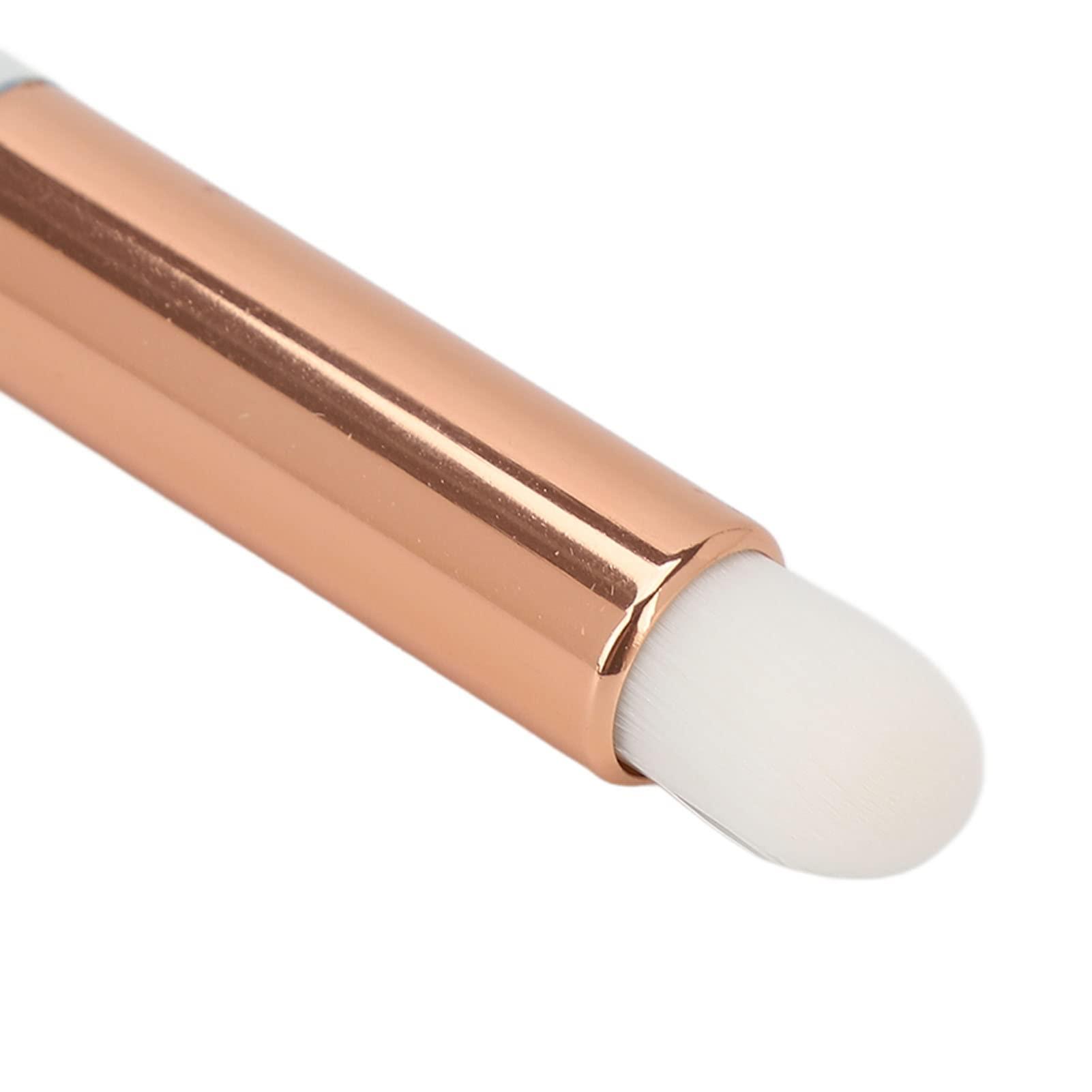 TITA-DONG 5pcs Lip Blending Brush, Round Tip Rhinestones Handle Lip Brushs, Portable Lip Smudge Brush, Professional Eye Shadow Brush for Under Eye Concealer, Soft Hair Lipstick Smudge Applicator Brush