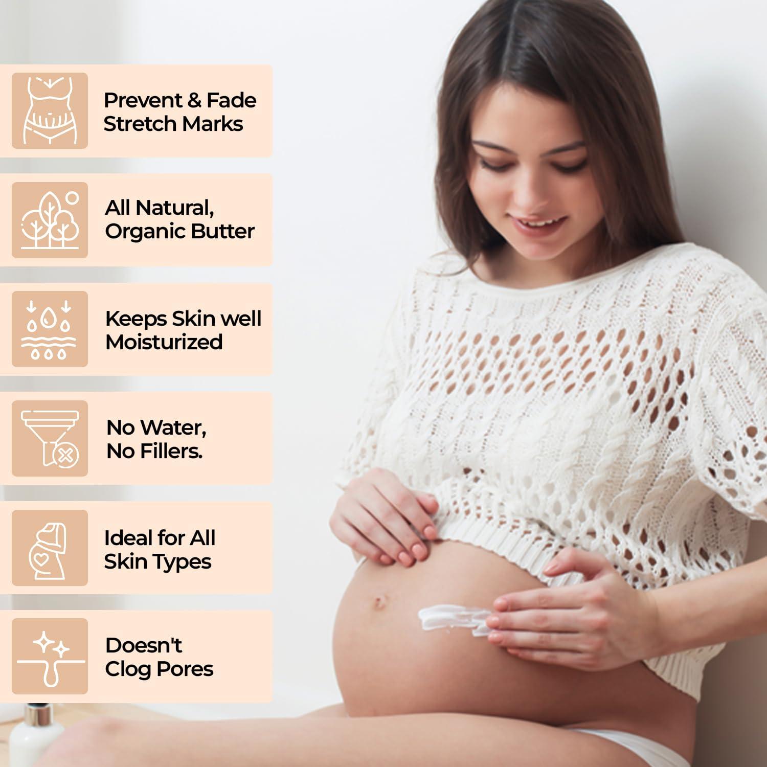 Skin And Senses Fearless MaMa Stretch Mark Prevention Belly Butter for Pregnancy - 100% Natural Loaded With Ingredients That Nourish & Moisturize. Stretch Marks & Scars Defense (Unscented)