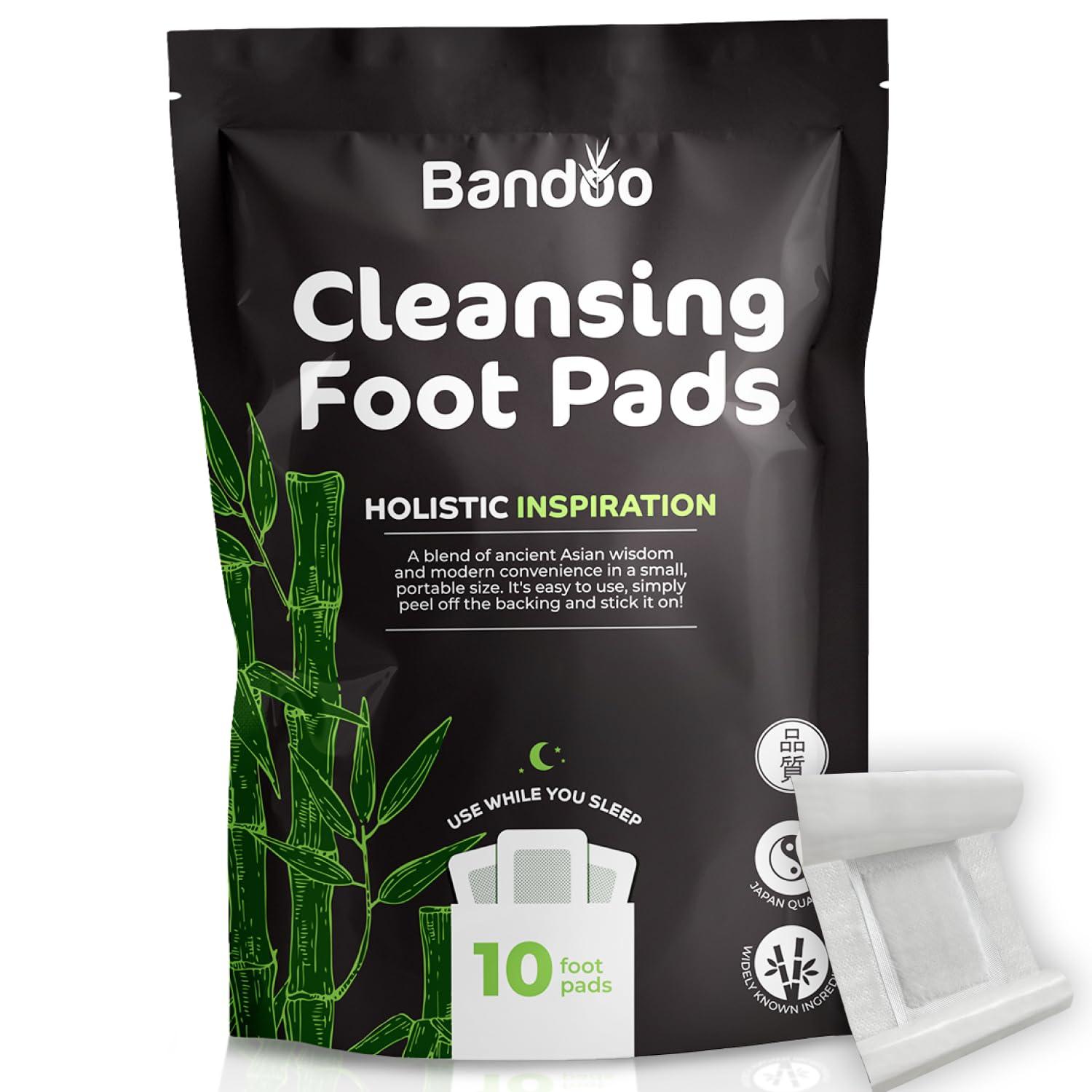 Bandoo Bandoo Original Deep Cleansing Foot Pads | Rana Pads | Premium Natural Bamboo Foot Pads | Japanese Foot Pads | Cleanse, Moisturize & Energize | for Men & Women | 10 Pads