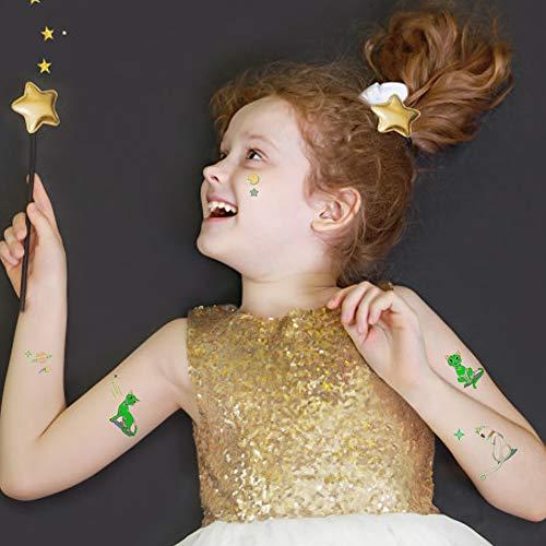 Fanoshon Fanoshon Cat Face Tattoos Temporary for Kids, 12 Sheets Small Halloween Glow in the Dark Cat Paw Kitten Waterproof Body Stickers Birthday Party Favor Goody Bag Fillers,Cartoon Pet Tattoo Sticker Set