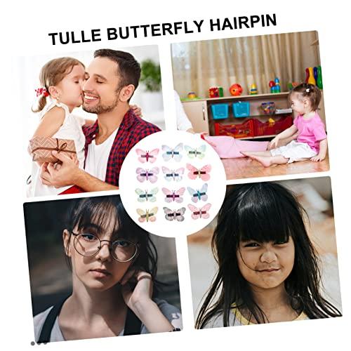 Beavorty Beavorty 12pcs butterfly hair clip girls bobby xmas headband girls hair accessories butterfly hair barrettes butterfly barrettes butterfly clip bride butterfly net fabric flash
