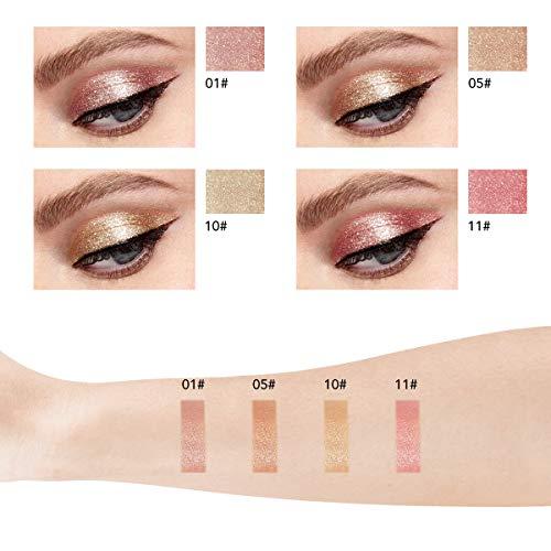 Aooba 4 Colors Glitter Liquid Eyeshadow, Makeup Glitter Gloss for Eyes Shimmer Eyeliners Waterproof Long Lasting Sparkling Eye Shadow Set