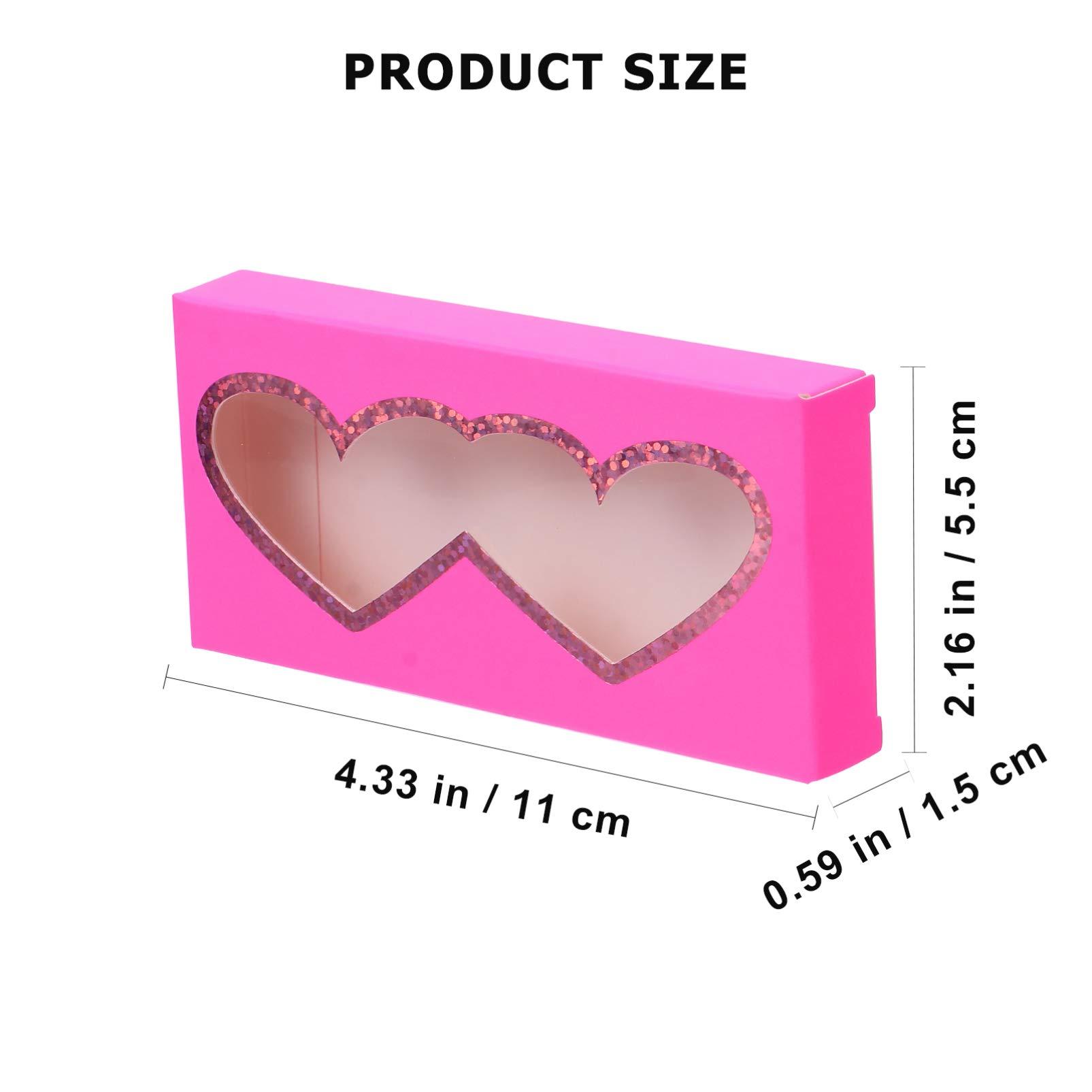 Beaupretty Beaupretty 10pcs Heart Shaped Eyelash Boxes Lash Packaging Container Box for Storage Organizer