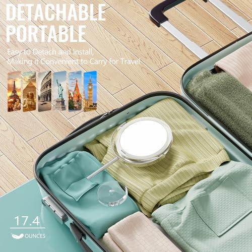 Auxmir Auxmir 1X/ 30X Magnifying Mirror, Makeup Mirror with Tweezer, Double Sided Round Vanity Tabletop Mirror, 360 Rotation Portable for Dressing Table Desk Bathroom Bedroom Travel, Clear