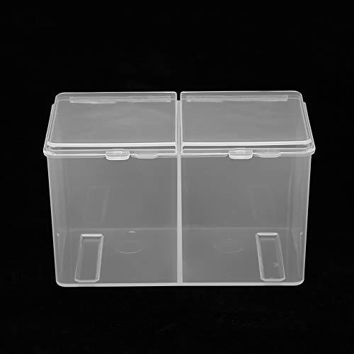 Sonew 2 Grids Storage Box, Multipurpose Cosmetic Organizer, Waterproof, Dustproof, Space Saving, Multifunction Transparent Storage Pads Swabs Container