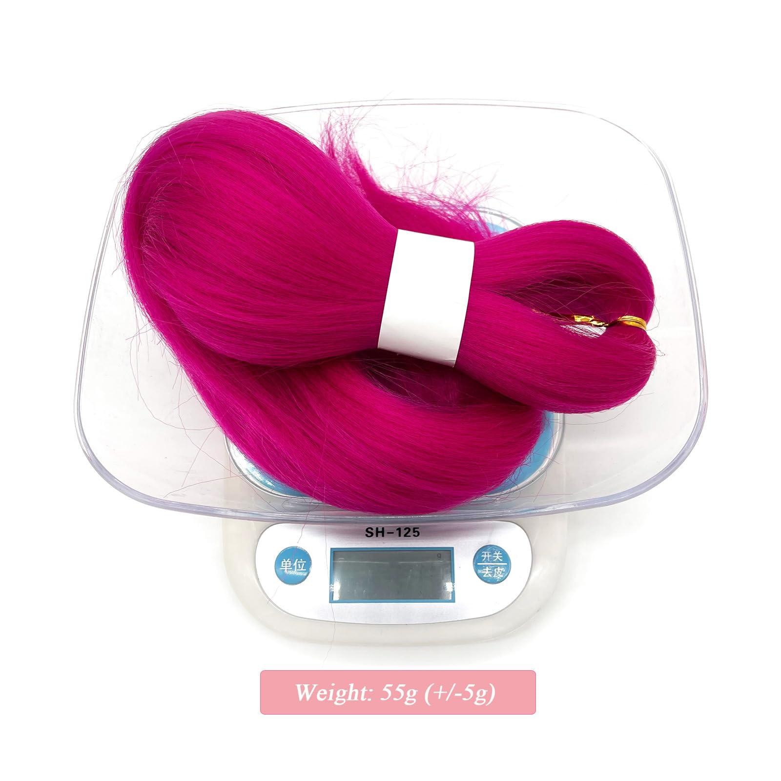 Ai Yuchen Ai Yuchen Kids Pink Braiding Hair Pre Stretched Short Braiding Hair Extensions for Braiding Box Braids Knotless Prestretched Braiding Hair 16 Inch