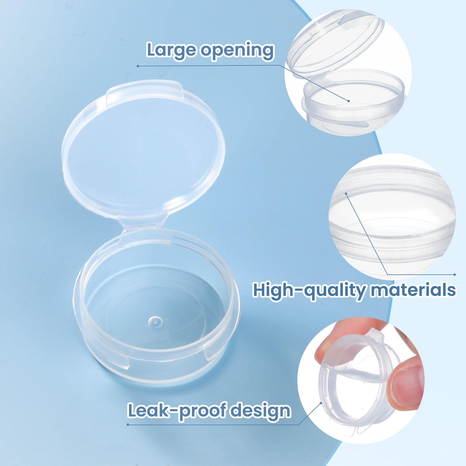 EORTA 30 Pcs Plastic Cosmetic Jar 0.34oz/10g Empty Clear Case with Snap Lids Portable Mini Storage Box Makeup Jar Sample Bottle Sealing Pot Cosmetic Containers by EORTA for Sampling, Traveling, Mixing, 10g