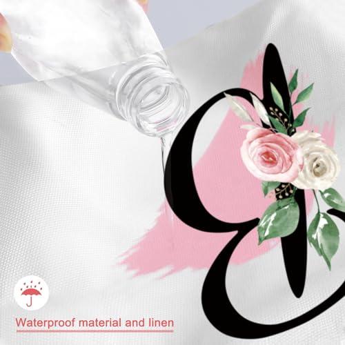 Prettyui Prettyui Initial Monogram Personalized Makeup Bag, Bride Bridesmaid Cosmetic Bag, Portable Cosmetic Bag Toiletry Bag Travel Bag Birthday Gifts for Women Girl, Personalized Cosmetic Bag for Women (B)