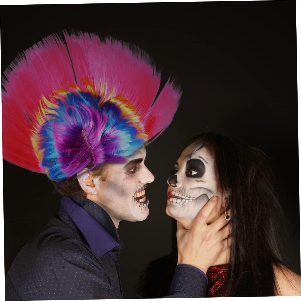 Abaodam Abaodam 2pcs Cockscomb wig halloween cosplay wig Cockscomb Hair Party Prop novelty synthetic wigs Cosplay Costume Wig clown punk clothes for men party wig the pet