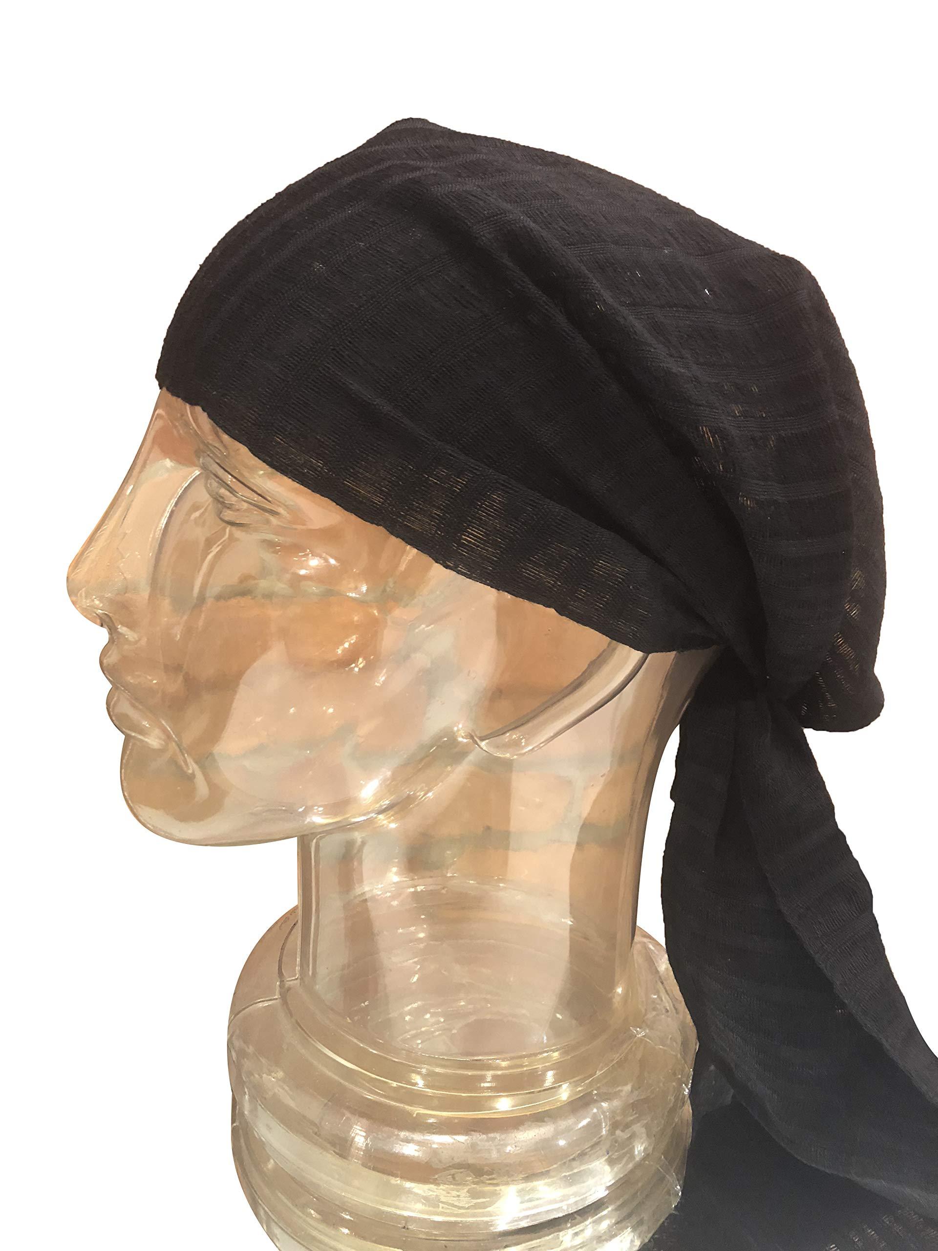 Generic Short Headwrap Scarf Hair Tie Turban Fabric Breathable Open Net Weave Bright Stripes Royal Blue