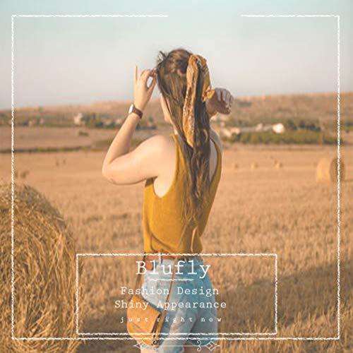 Blufly Blufly Ribbon Hair Scrunchies Printed Flower Boho Long Headband Ponytail Holders Floral Scarf Scrunchy Head Tie for Women and Girls (Pack of 5) (D)