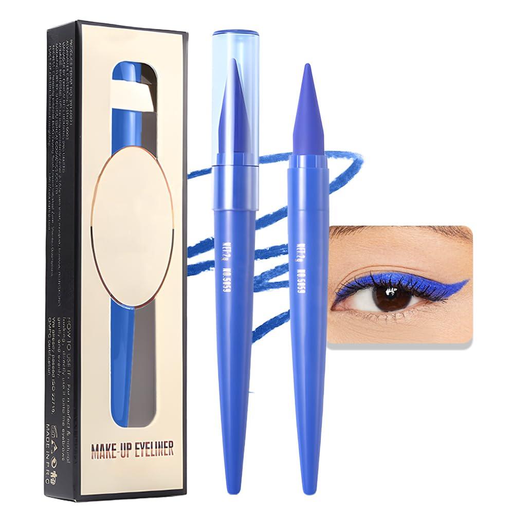AMY\'S DIARY AMY\'S DIARY Blue Gel Eyeliner,Cream Eyeliner Tool Smudge Proof Eyeliner Pencil,Matte Blue Eye-liner Pencil Tattoo Eyeliner Pen, Eyeliner Gel Stick Makeup Eye-liners for Women Girls (blue)