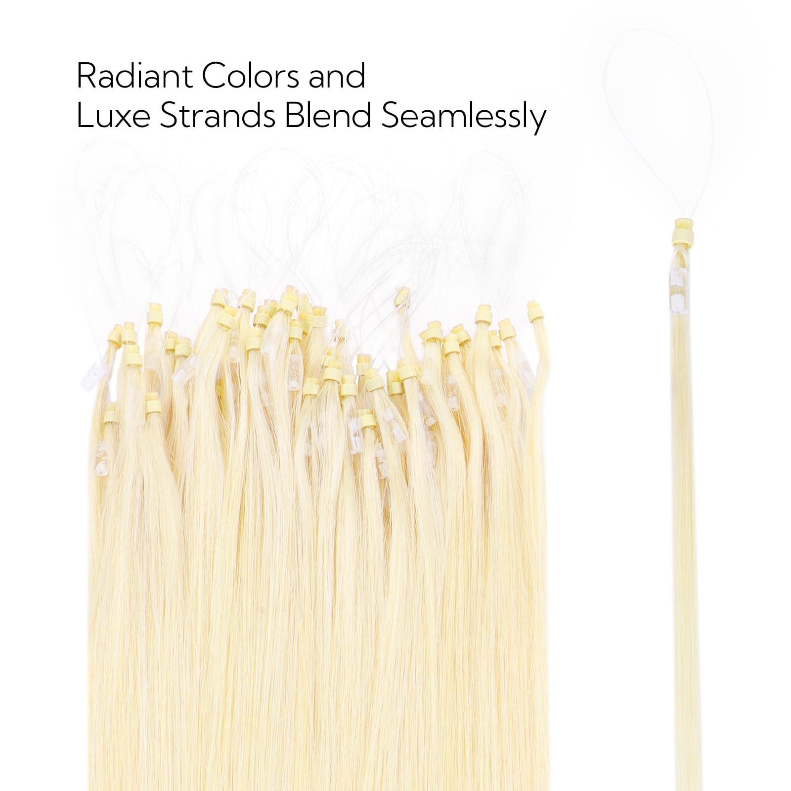 hotbanana HOTBANANA Micro Ring Hair Extensions Human Hair, 22 inch 50g 50s Platinum Blonde Micro Beads Real Human Hair Extensions Straight Micro Link Micro Loop Hair Extensions