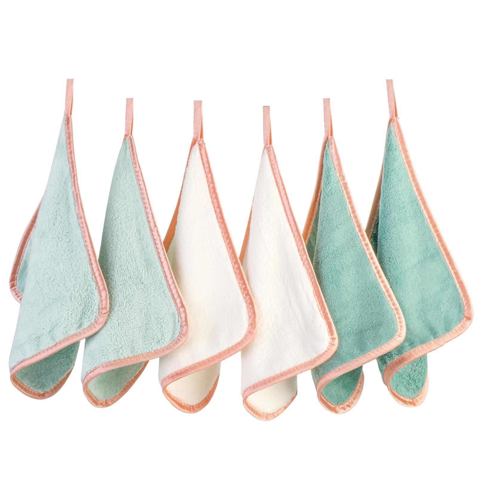 PHOGARY PHOGARY Microfiber Makeup Remover Cloth, 6 Pack Reusable Makeup Eraser Cloth for Face, Microfibre Erase Your Face Washcloths, Make up Cloth Remover Towel - Gentle on Skin (8 x 8in, Green)