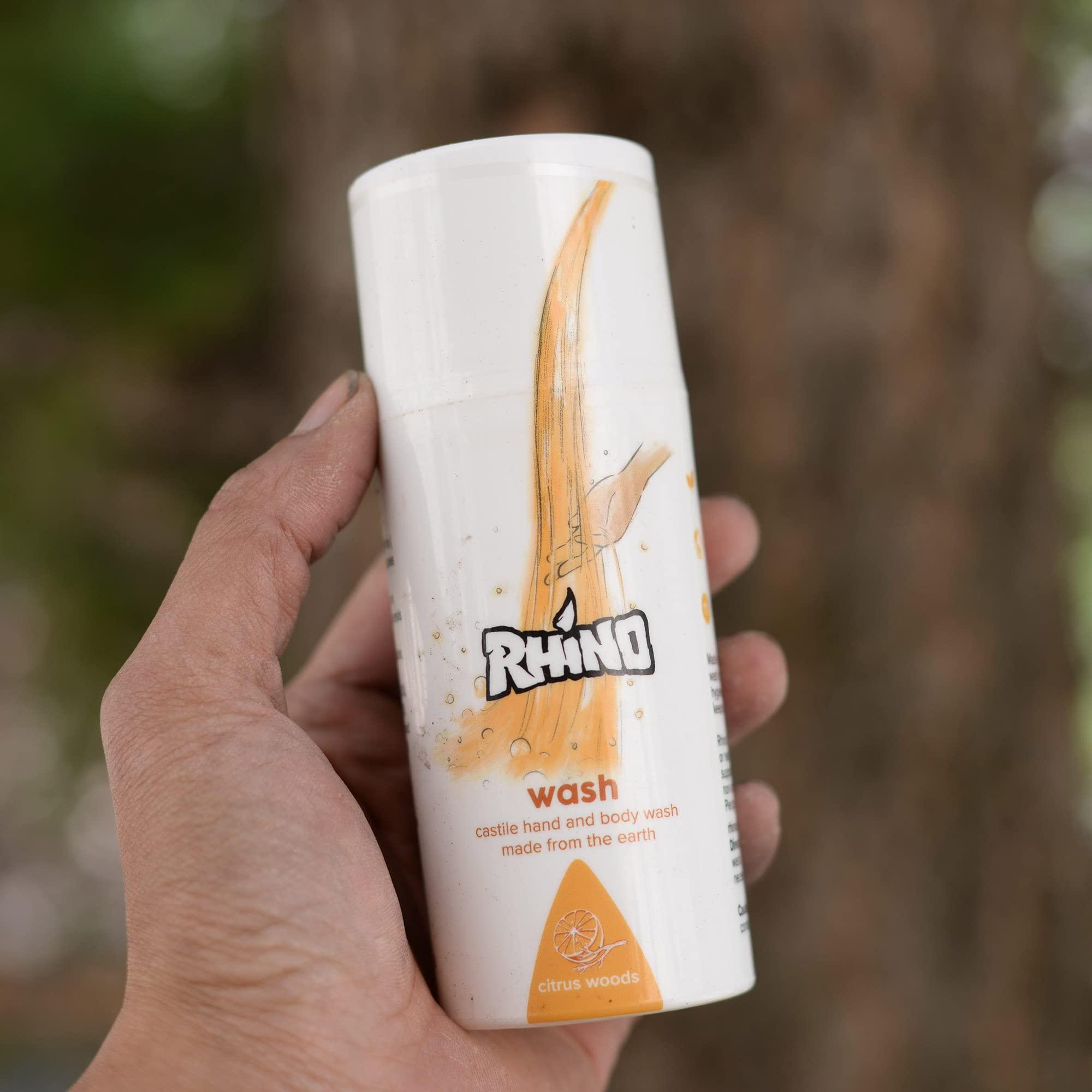 RHINO SKIN SOLUTIONS Rhino Skin Solutions All Natural Plant-Based Castile Hand and Body Wash, Citrus Woods, Made in Oregon - 3.5 oz