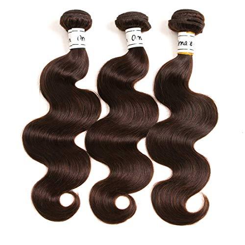 Ornate Hair Dark Brown Bundles Human Hair 3 Bundles Brazilian Body Wave Hair Extension Virgin Hair 100% Human Hair Double Weft Weave Bundles Dark Brown Color #2(14 16 18 Inch)……