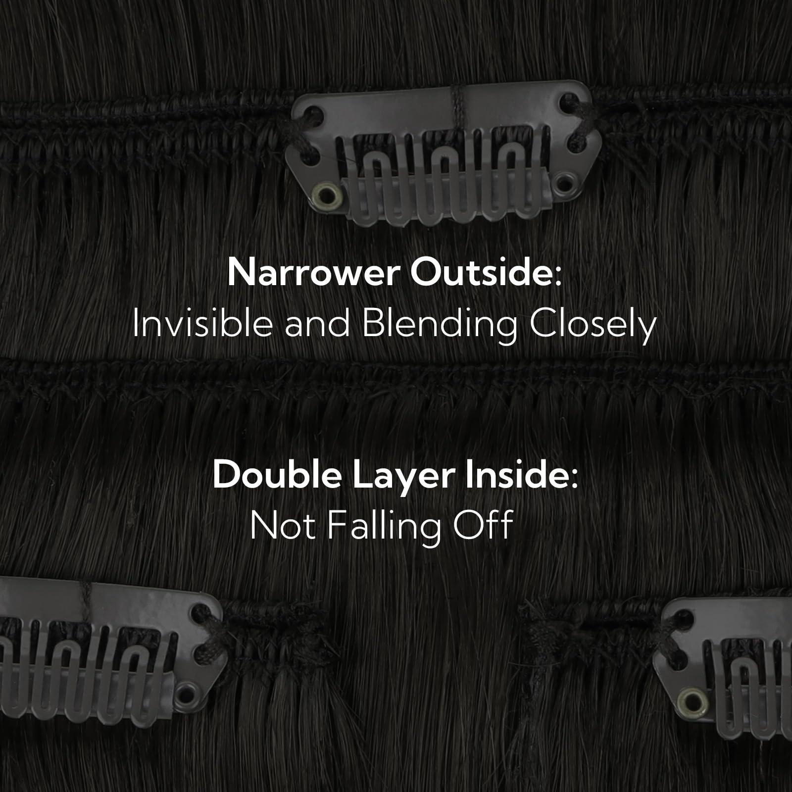 hotbanana HOTBANANA Clip in Hair Extensions, 18 inch 80g 5pcs Natural Black Clip in Hair Extensions Real Human Hair Remy Hair Stright Clip in Hair Extensions