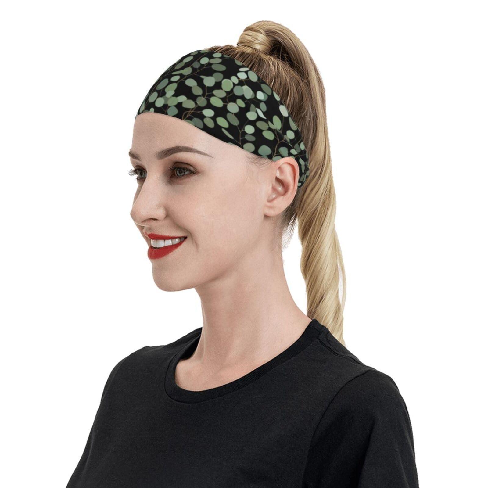 YIPOCH YIPOCH sage Green Headbands for Women Non Slip face wash Makeup Headband Sports Running Headband Stretchy Sweat Band Fashion Wide Headbands for Women Head Bands Mens Sweatband