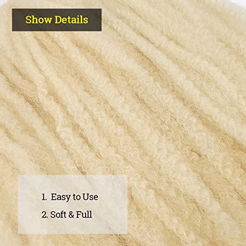 KGBFASS KGBFASS 24inch Blonde Marley Braiding Hair Long Kinky Curly Marley Twist Braiding Hair for Faux Locs Box Braids Crochet Hair Extension Black Women 3Pcs(613#)