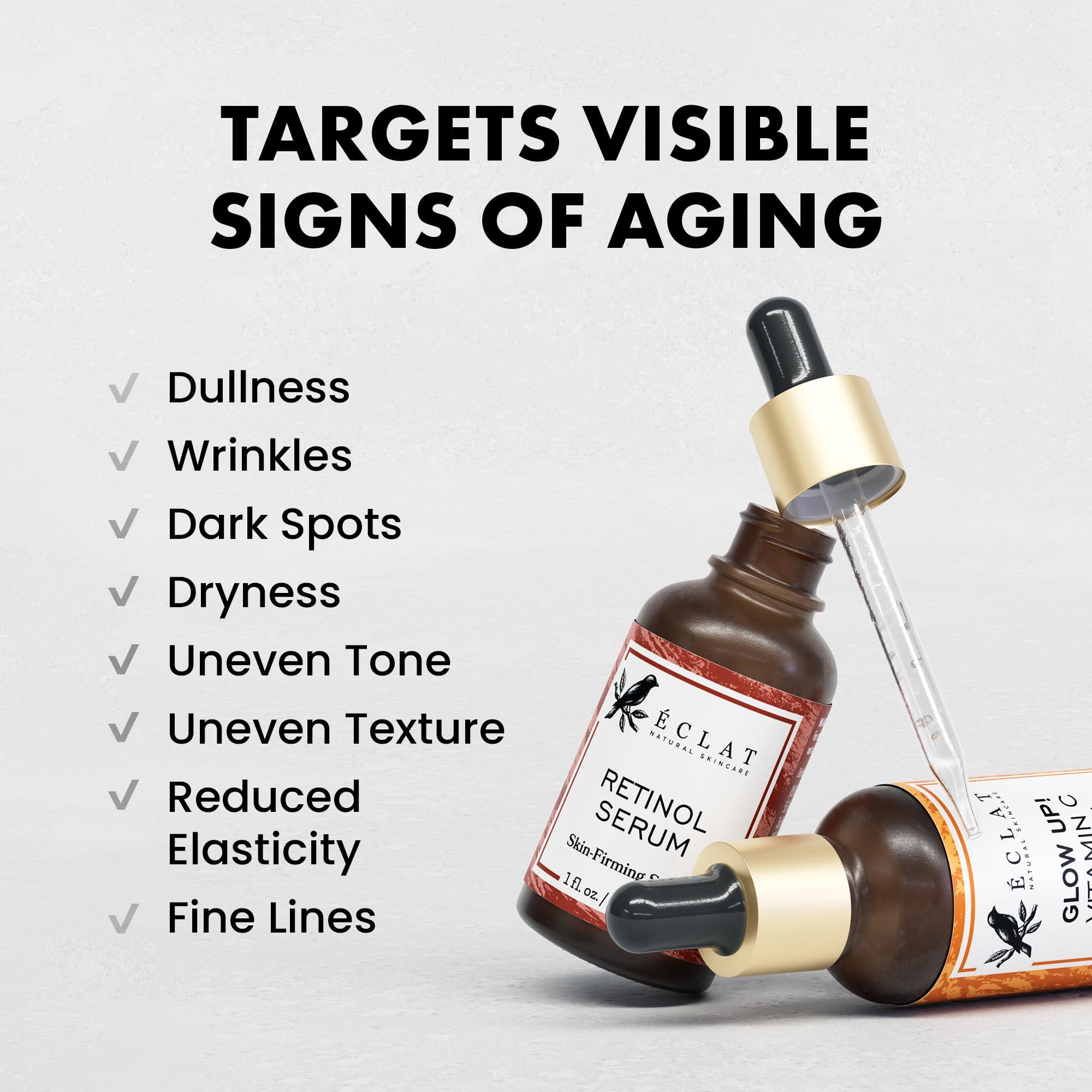 Eclat Skincare Eclat Skincare Face Serum Set - Vitamin C Serum for Radiance, Retinol Serum for Wrinkles