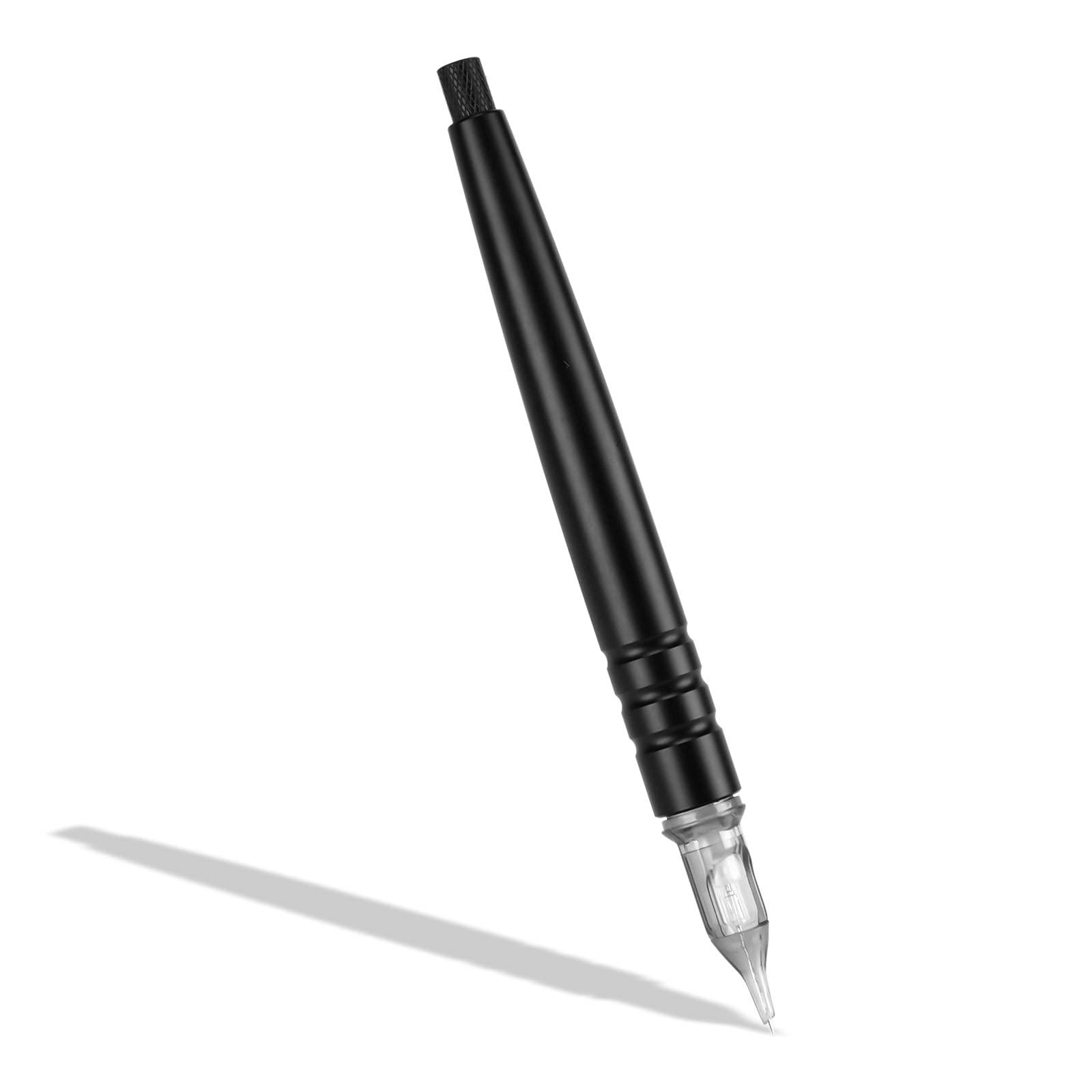 ShiningLove ShiningLove Manual Tattoo Pen Hand Tattoo Cartridge Needle Pen Black Aluminum Alloy Ink Cartridge DIY Tattoo Accessories Black