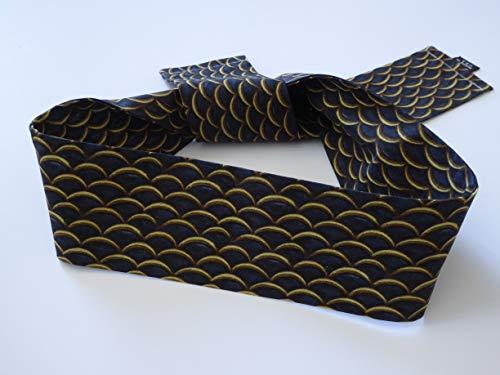 YokohamaUSA YokohamaUSA Japanese Hachimaki Headband 37" L NAMI Wave Sushi Chief, Sports/Navy Blue