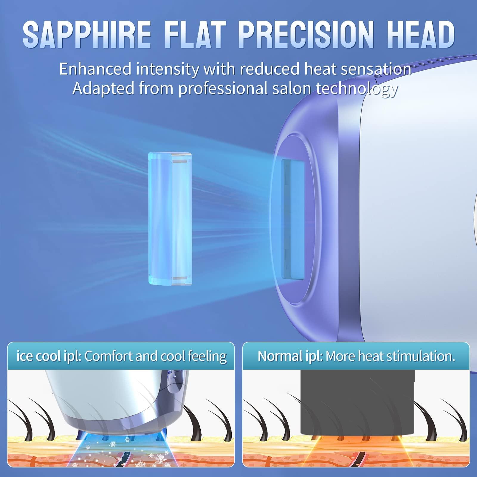 DEESS DEESS Laser Hair Removal with Sapphire Cooling System, GP592 IPL Hair Remover for Women and Men, 40F ICE Contact, Safety Mis-touch Sensor, at Home Painless Hair Removal Device for Face & Body