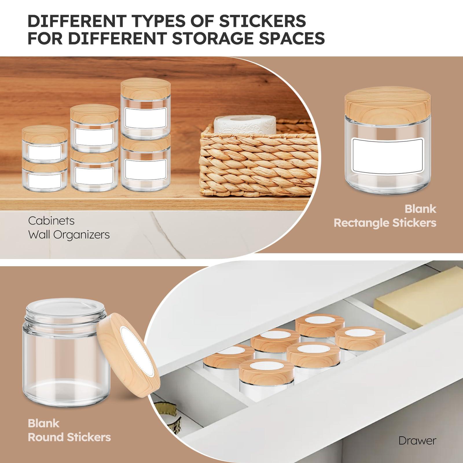 Tecohouse Small Glass Containers with Lids, 4 oz Glass Jars with Plastic Woodgrain Lids & Inner Liners, Reusable Travel Containers for Creams, Makeup, Lotion, Cosmetic - 16 pack