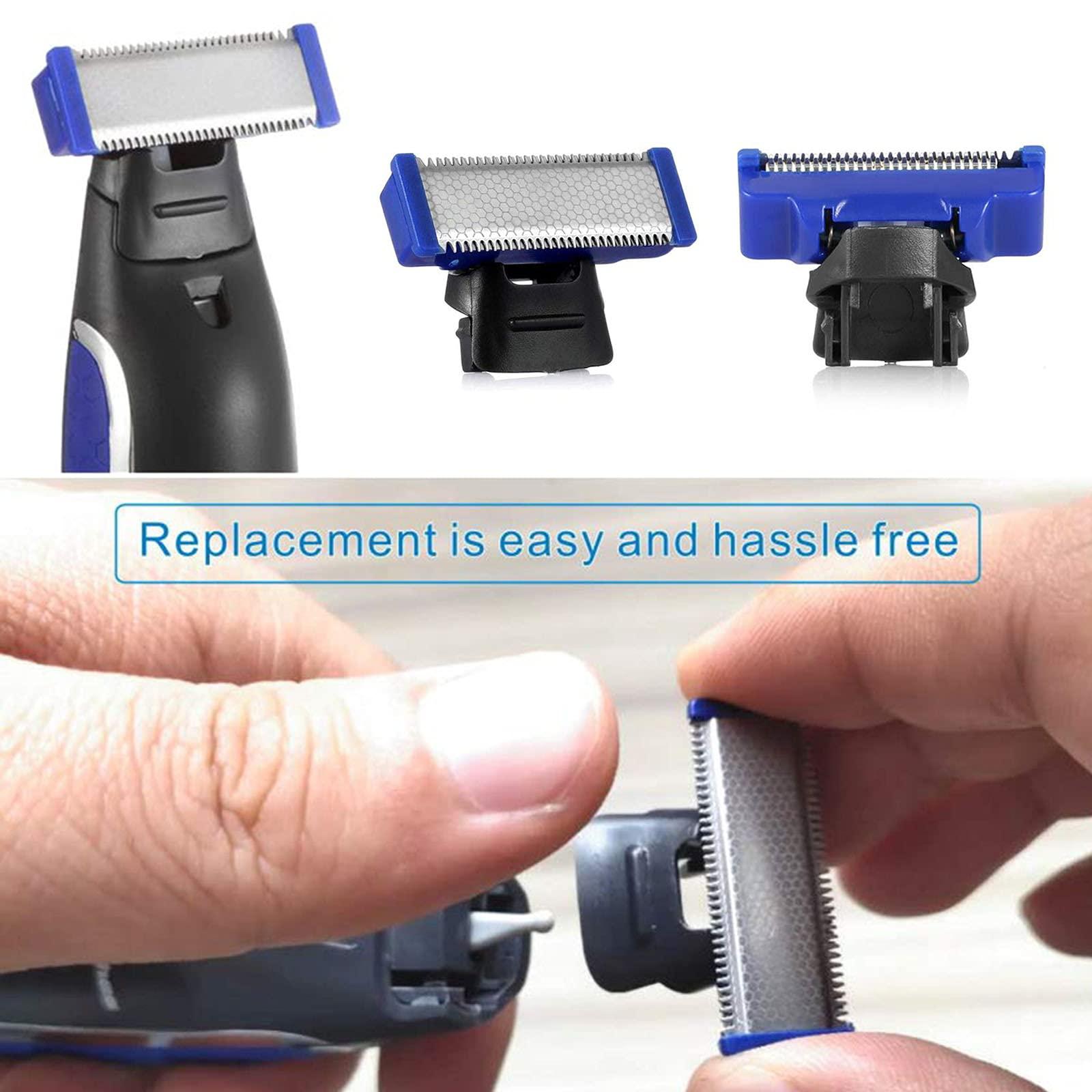 LinMei LinMei Trimmer Replacement Heads Compatible for Gen 1 Micro Touches Solo Trimmer - Set of 4 Replacement Blades & 2 Cleaning Brushes