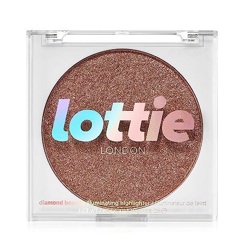 Lottie London Lottie london Diamond Bounce Highlighter in Rose Gold, Ultra-fine Gel-powder Highlighter with Rose Gold Shimmer for an Icy Iridescent Highlight