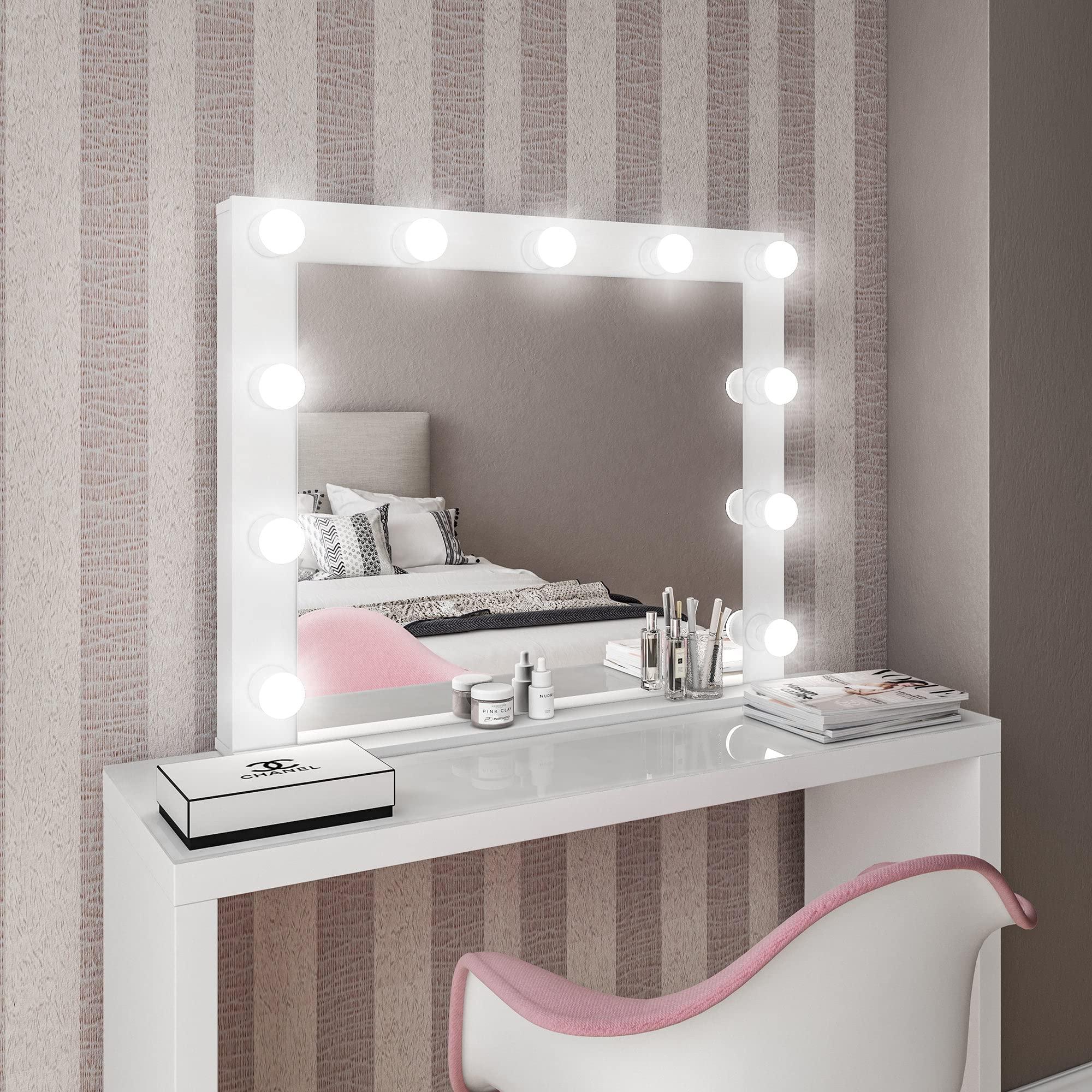 Boahaus Boahaus Sivas Lighted Vanity Mirror - White Makeup Mirror with Lights & HD Imaging for Natural Application