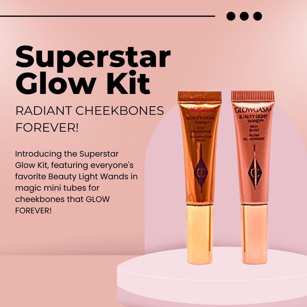 CHARLOTTE TILBURY Charlotte Tilbury Charlotte\'s Superstar Glow Kit - Mini Beauty Light Wand in Spotlight (Highlighter) and Mini Beauty Light Wand in Pinkgasm (Blush)