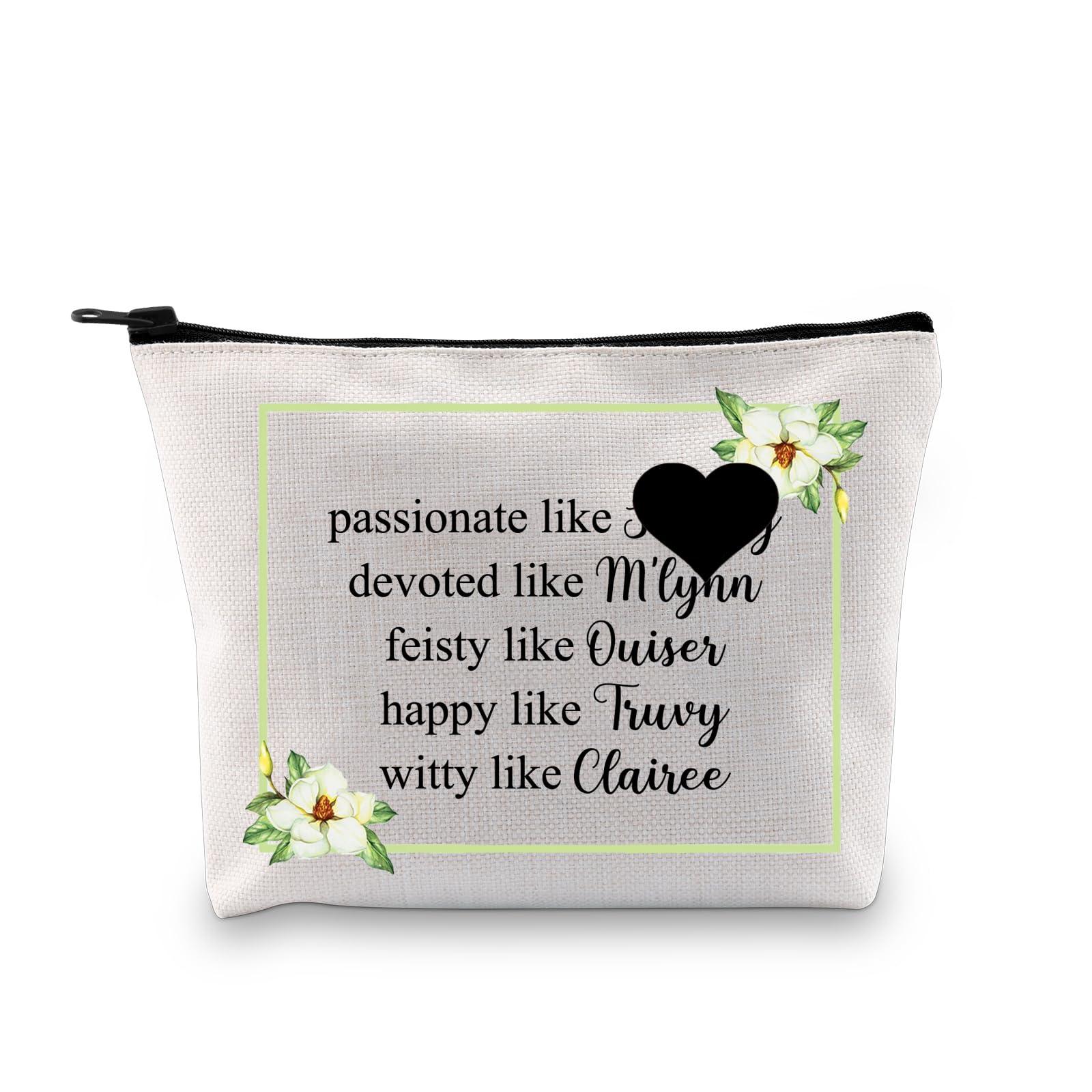G2TUP G2TUP Magnolias Inspired Gift M'Lynn Truvy Ouiser Clairee Annelle Makeup Bag Movie Fan Cosmetic Bag Best Friend BFF Gift Zipper Travel Case (Ouiser Clairee Annelle White Bag)