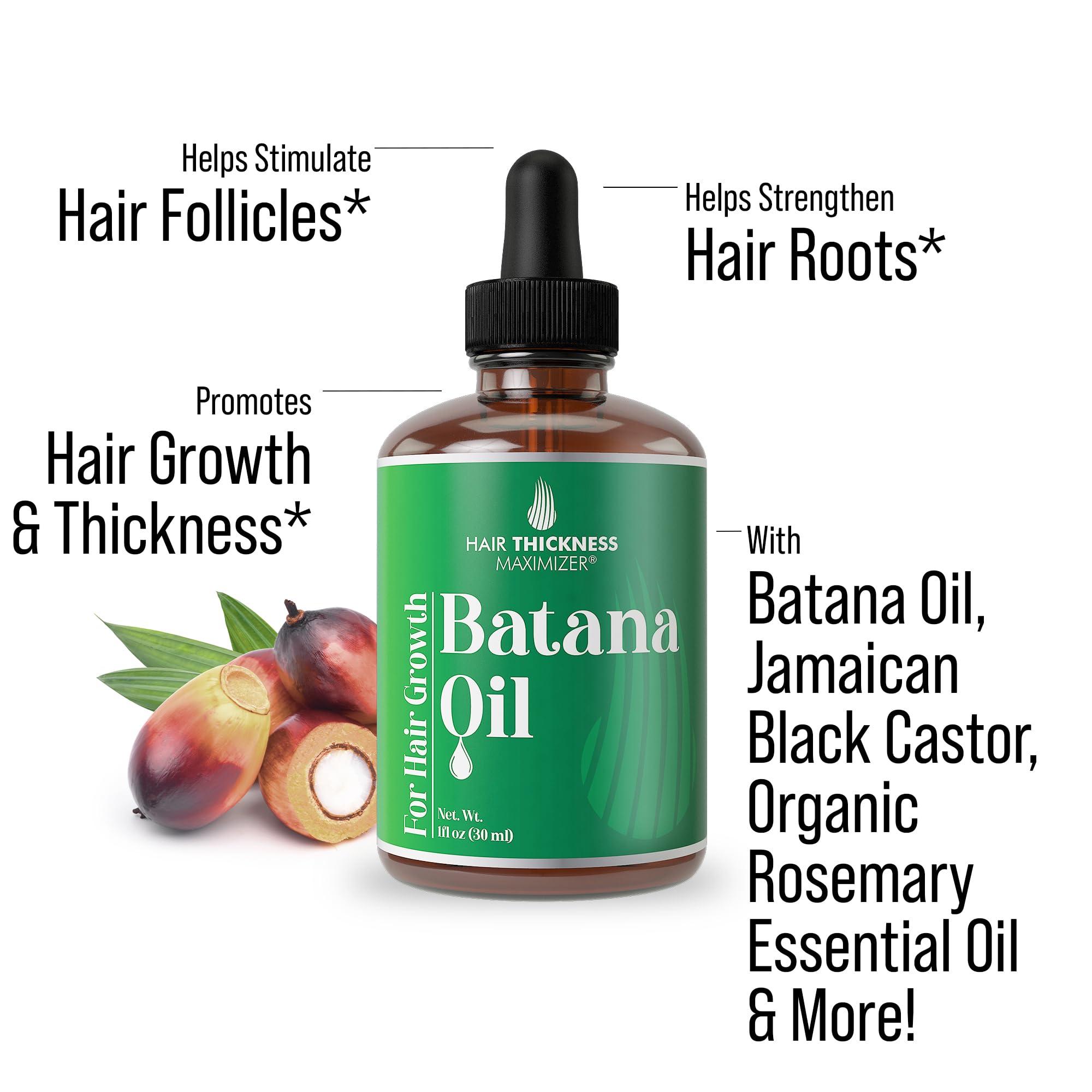 Hair Thickness Maximizer Batana Oil for Hair Growth - Combined with Pumpkin Seed & Rosemary Oil - Hair Thickening & Strengthening Scalp Treatment for Women & Men  1oz