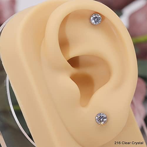 Shyarr Ear Piercing Gun 2 Pack Disposable Ear Piercing Gun Kit Safety Ear Piercing Kit Tool with 4MM Earring Studs Hypoallergenic Ear Piercing Kit