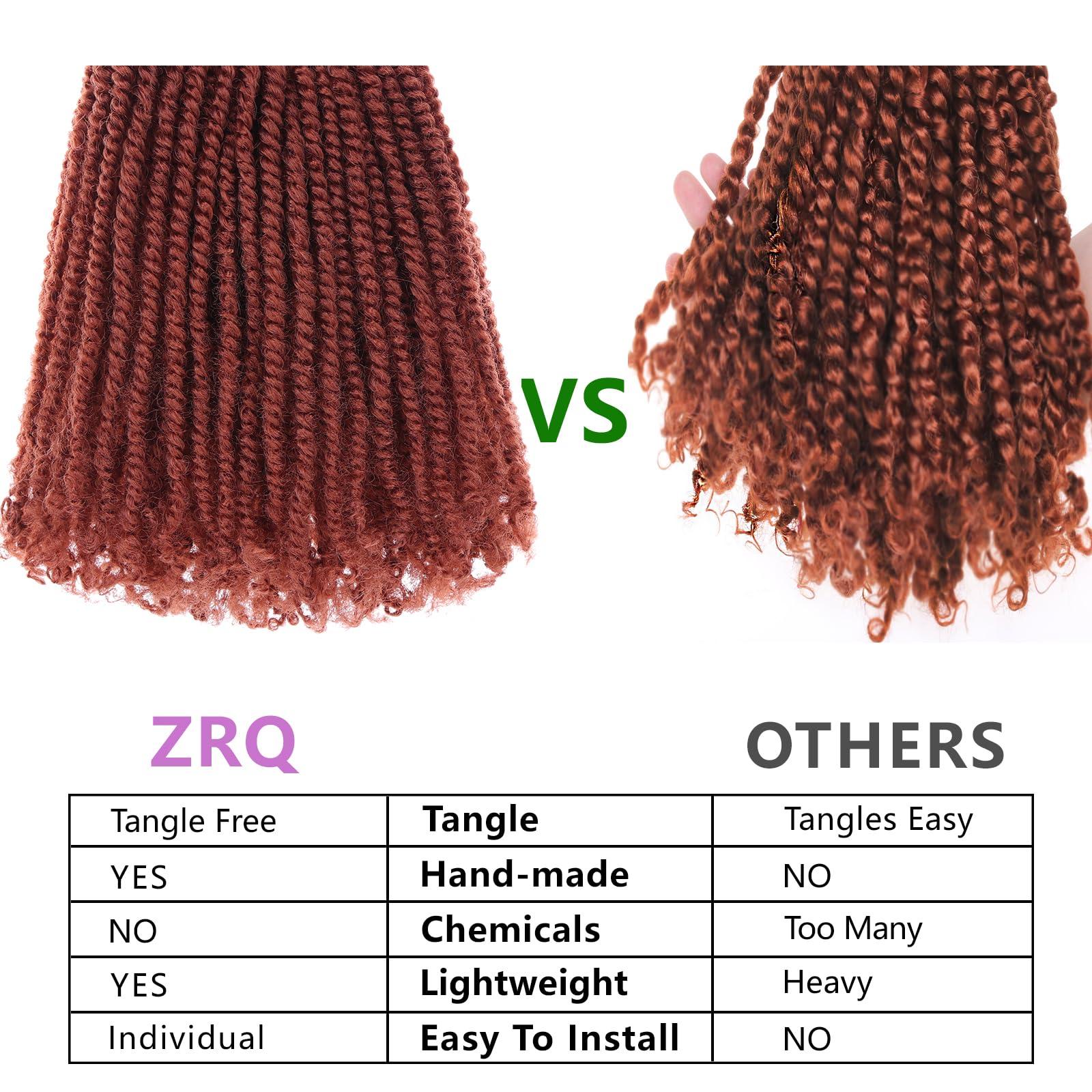 ZRQ ZRQ 12 Inch Micro Twist Crochet Hair Bob Crochet Braids Pre looped Mini Passion Twist Mini Senegalese Twist Crochet Hair Pre-looped Hair Red Micro Braids Crochet Hair Extensions Crochet Braids