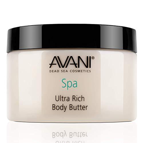 AVANI Dead Sea Cosmetics Avani Ultra Rich Body Butter - Dead Sea Salt, Aloe Vera, Vitamin E, Shea, Jojoba, Sunflower, Olive Essential Oil - Natural Exfoliating & Moisturizing Butter for All Skin Types - Citrus/Vanilla