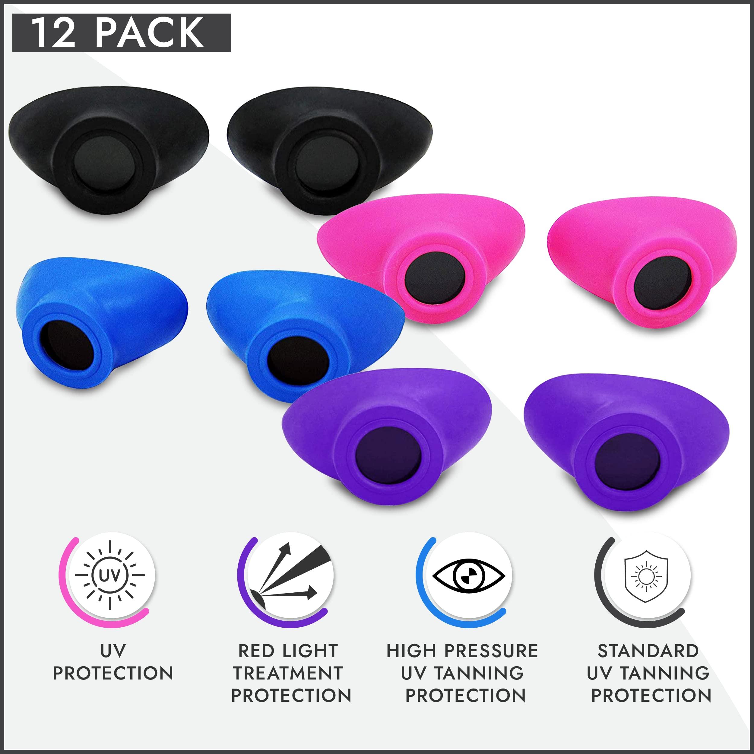 Super Sunnies Super Sunnies Tanning Goggles - 12-Pack + Strapless Econs bagged UV Eye Protection, FDA Compliant Bundle