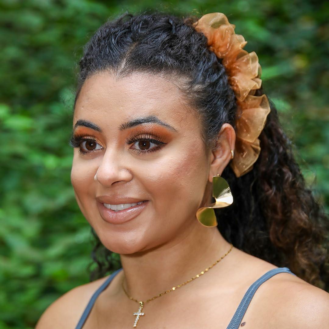 HairZing Stretch Banana Clip for Fine Thin, Thick Curly Hair Women, Elastic Double Combs Make Great Hair Accessories for Kinky, Curly Ponytail, Mohawk, Bun (Medium, Golden)