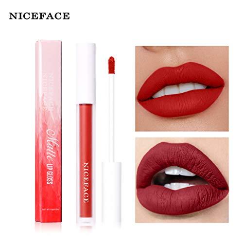 FeiFei66 FeiFei66 12Color Velvet Matte Lip Gloss Waterproof Long Lasting Liquid Mouth Lipstick for Womens Beauty Makeup, 4ml (A)