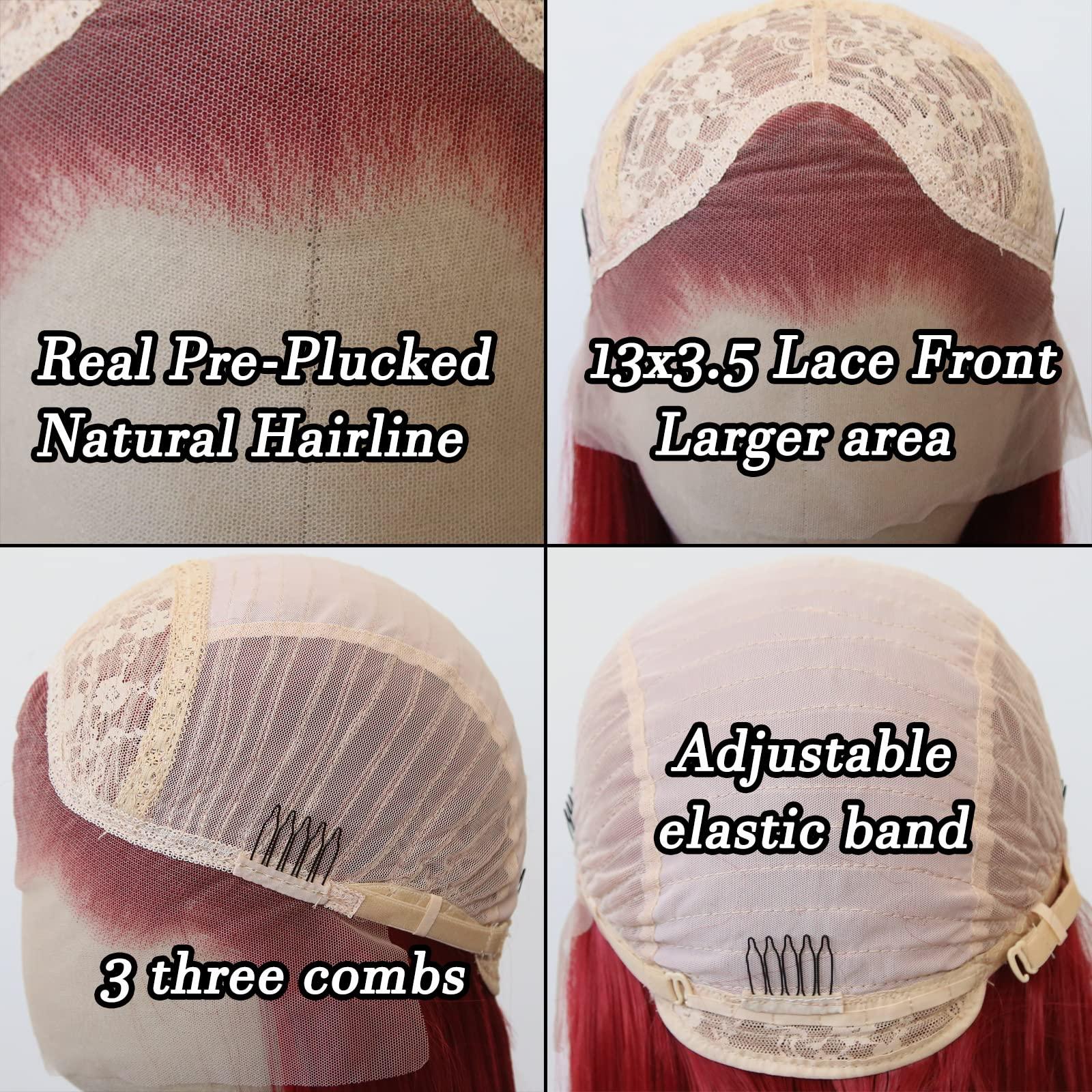 BTWTRY BTWTRY Gray Wig Long Straight Grandma Grey Synthetic Lace Front Wigs Pre Plucked Natural Hairline for Black Women Heat Resistant Fiber Hair Cosplay Daily Wear Wig (Grandma Grey)