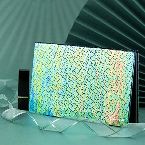 Allwon Allwon Magnetic Palette Mermaid Empty Makeup Palette with Mirror and 30Pcs Adhesive Empty Palette Metal Stickers for Eyeshadow Lipstick Blush Powder (Green)