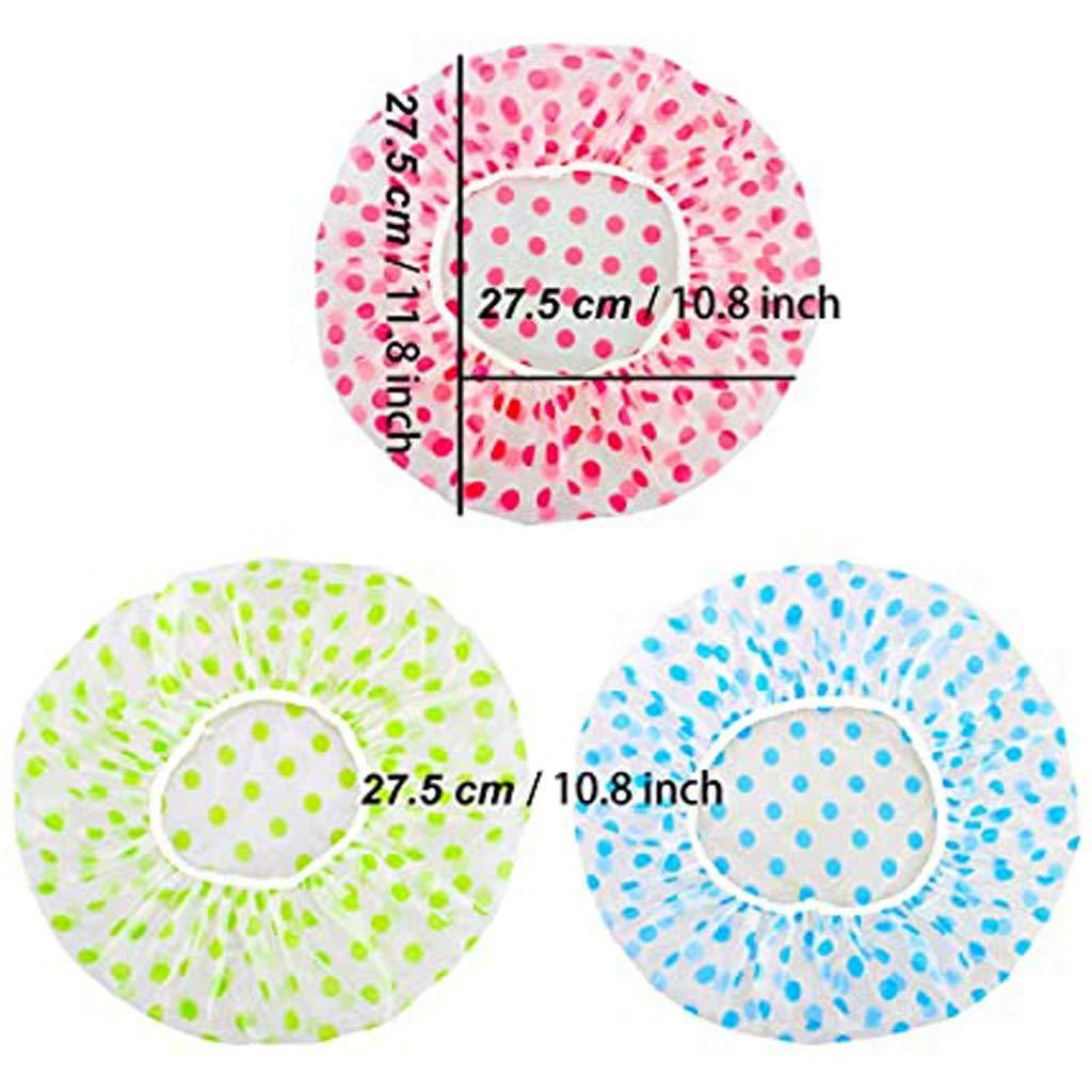 Kakasi Large Plastic Shower Caps, 3 Pcs Waterproof Reusable Shower Cap For Women, Elastic Shower Cap, For Shower