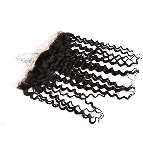 sent hair Sent Hair One Donor Top Grade 13x4 Silk Base Lace Frontal Closure Human Hair with Baby Hair Curly Wave Brazilian Virgin Hair Closure Free Part Natural Color Bleached Knots 18 inch