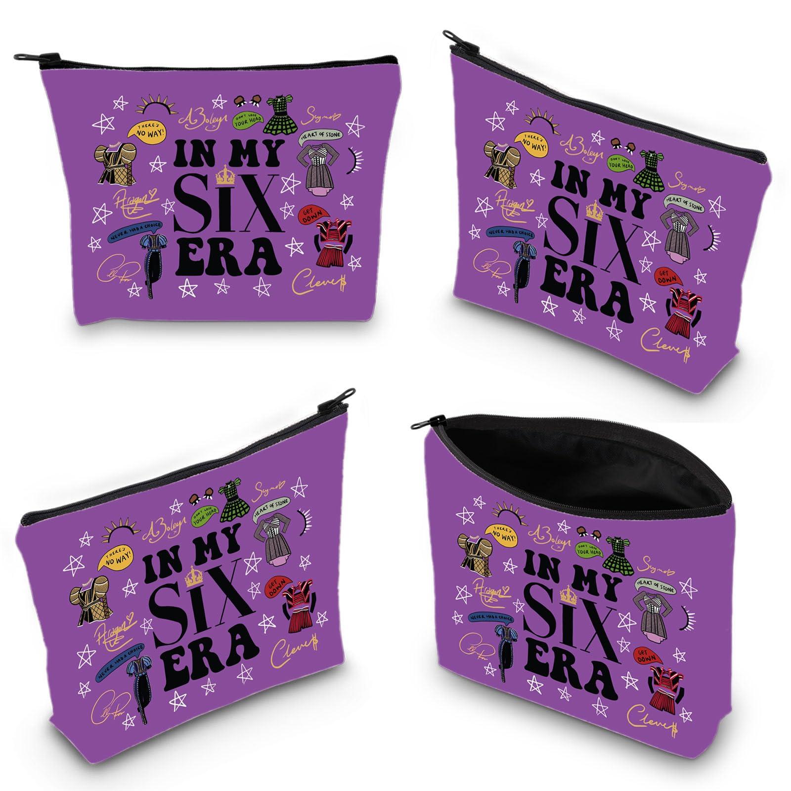 BLUPARK BLUPARK Six Musical Queens Makeup Bag Six the Musical Inspired Gift Broadway Queen Lover Gift IN MY SIX ERA Zipper Bag For Musical Fan (MB IN, MY SIX ERA)