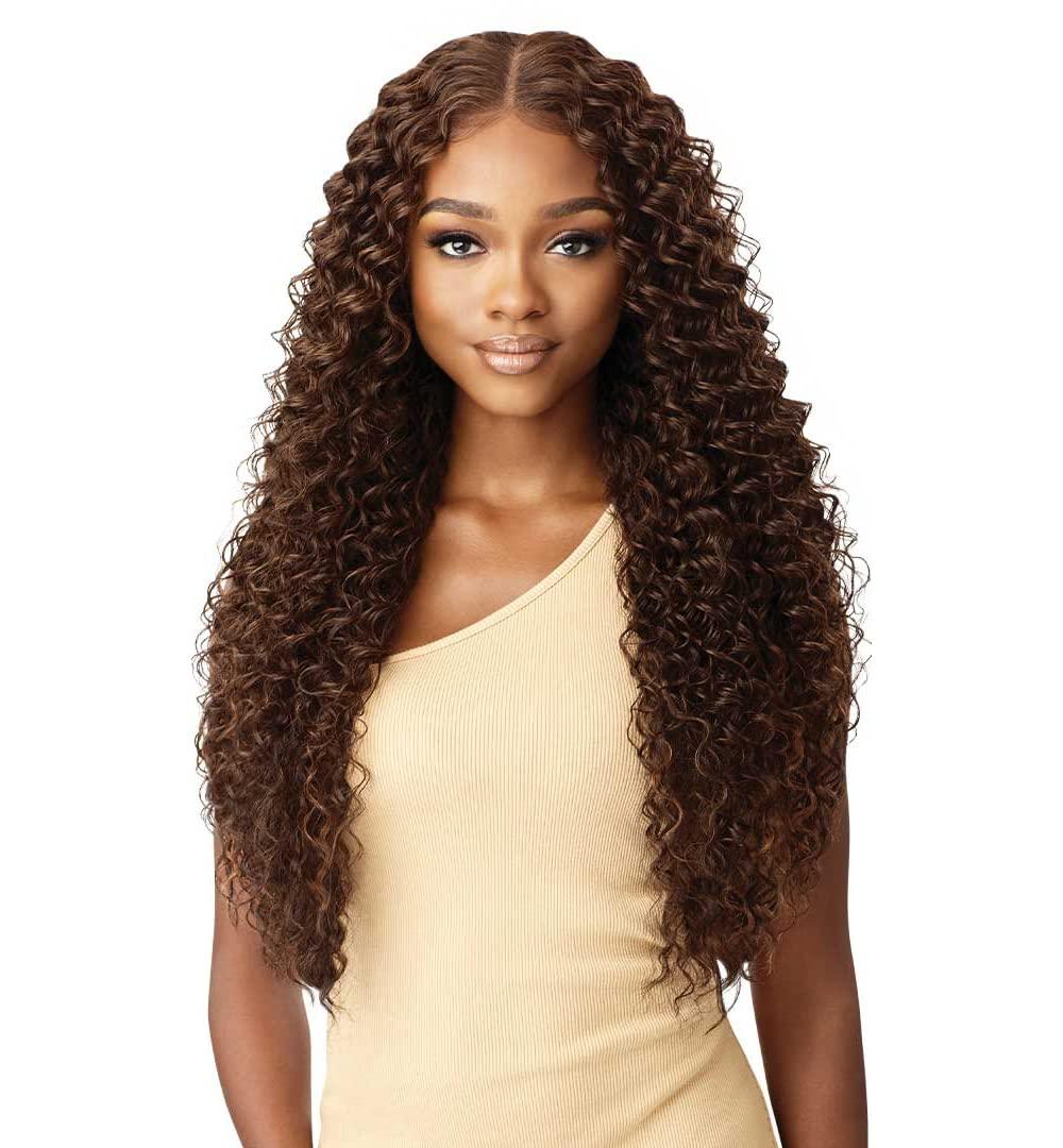 Outre Outre 100% Human Hair Blend HD 360 Edge 13X6 Lace Front Wig KAYREENA (Color:1 Jet Black)