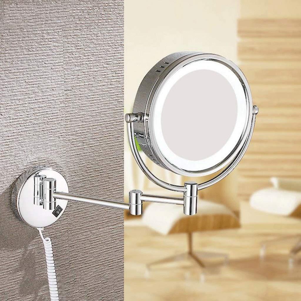 SKipdr SKipdr Vanity Mirror,Makeup Mirror Vanity Mirror Led Illuminated Bathroom Wall Mounted Double-Sided Magnification 360 Rotating Extendable Cosmetic Mirror/B/3X