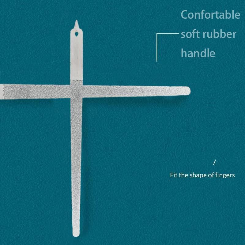 HCP 2PC 8 Diamond Dust Nail File - Stainless Steel Nail Dresser - 9 Inch