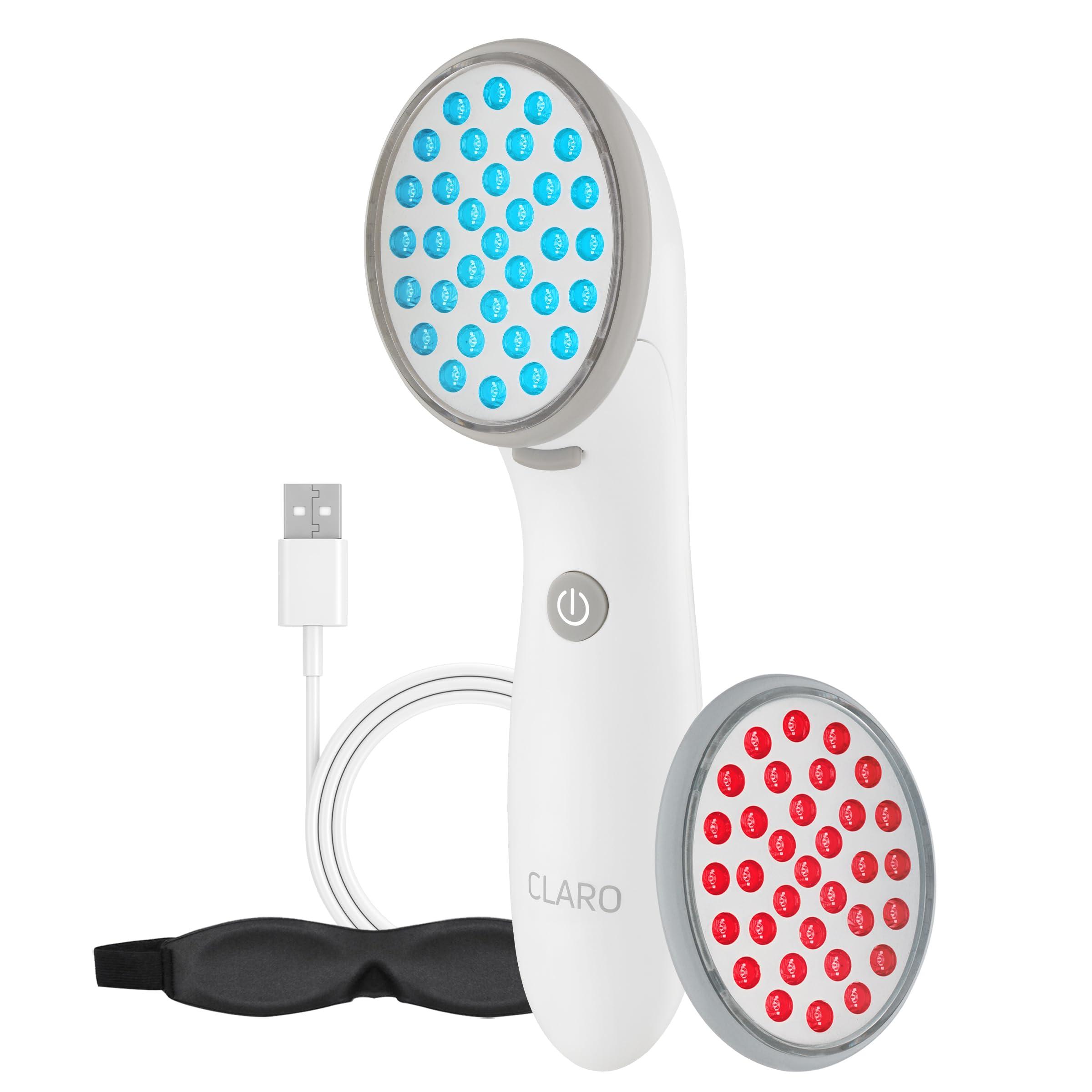 SPA SCIENCES Spa Sciences CLARO Clinically Proven Blue & Red LED Acne Treatment Light Therapy System-FDA Cleared-Rechargeable- Professional Home Acne Healing/Clearing Treatment